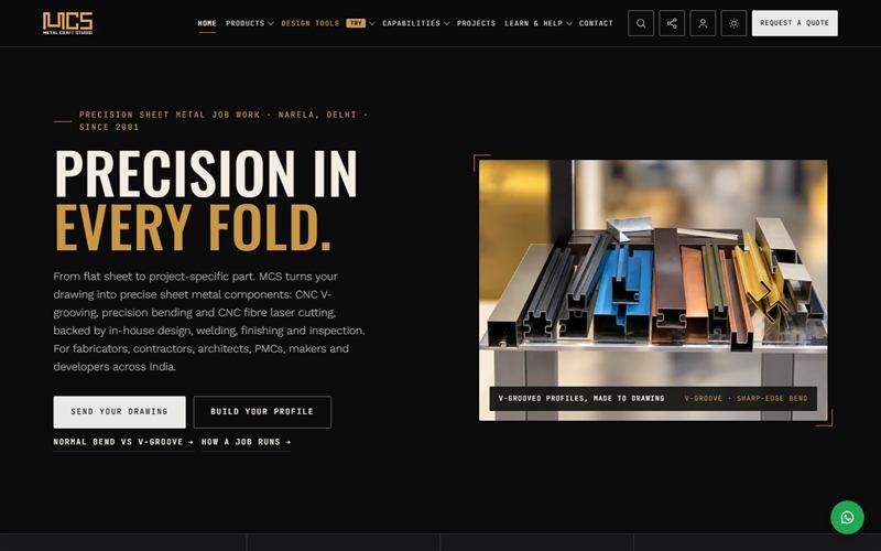 Homepage of Metal Craft Studio (MCS)